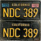 1963 1969 NDC 389 California Passenger License pair 1965 1966 1967 1968 Black