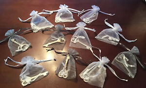 11 Bottle Top Opener Heart Shapped Silver Wedding Gifts In Gossamer Gift Bags