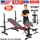 ADJUSTABLE LIFTING WEIGHT BENCH SET With Weights 600 Press Workout Flat|Home Gym
