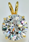 6 ct Ideal Cut Original Vintage Russian Cubic Zirconia 14 kt Gold Over Silver
