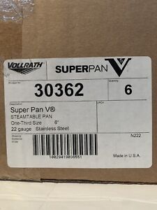 (Case of 6) Vollrath Super Pan V 30362 Stainless Steel 1/3 Size 6
