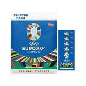 2024 Topps UEFA Euro Cup Stickers Mega Starter Pack (Album + 48 Stickers)