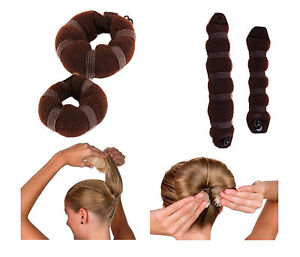 Magic Hair Donut Twist Ring Hair Bun Maker With Clip Button 2PCS Small & Large