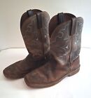 Justin Boots Amarillo Size 13D #SE4312 0421 Leather Upper Brown Waterproof