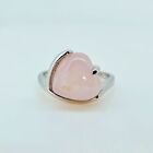 Natural Rose Quartz 12X11 MM 925 Sterling Silver Plated Handmade Ring US 8.5