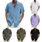 Mens Short Sleeve Dress Shirts Wrinkle Free Solid Casual Button Down Shirts