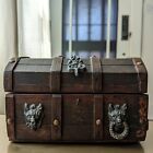 Hand Crafted Wood Treasure Chest Gothic Box Vtg Pirate Booty With Wear and Age