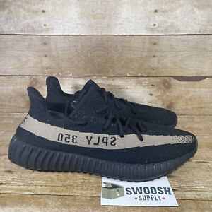 Adidas Yeezy Boost 350 V2 Core Black Green Olive Stripe Size 13 BY9611