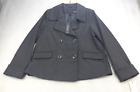 Larry Levine Womens Double-Breasted Pea Coat Jacket Size Medium NWT Castle Gray