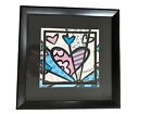 Authentic Signed Romero Britto Limited Ed. Print Heart Framed Art