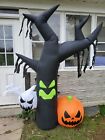 Halloween Gemmy 7 ft Ghostly Tree w/Pumpkin & Ghost Airblown Inflatable