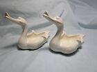Vintage Pair 4in White Hull Swan's/Geese/Goose/Duck Planter/Dish