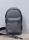 COACH 2540 West Pack Sling Bag Backpack Refined Pebble Leather Gunmetal/Grey