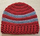 Beanie 3 - 6 Months Baby Boy Hat 1 Each Handmade Crochet Striped Autumn Red Gray