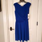 Evan Picone Size 4 Woman's Blue Sleeveless Ruched Cocktail Party Dress