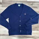Vintage Izod Cardigan Sweater Mens XL Blue Grandpa Golf