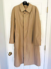 Brooks Brothers Men 40L Khaki Trench Coat Overcoat Removable Wool Lining