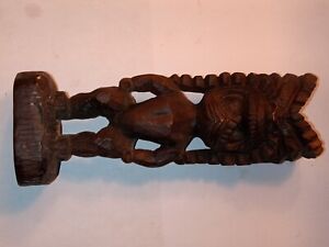 New ListingKu Hawaiian War God Polynesian Hand Carved Monkeypod Wood Tiki Statue 8
