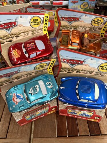 Disney Pixar Cars Shake N Go Super Rare METALLIC King, Mater, Lightning, Doc!!