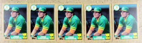 1987 Topps #620 Jose Canseco Rookie Rc 5ct Baseball Card Lot 0601B