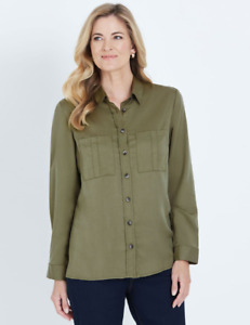 Noni B - Womens Winter Tops - Green Blouse / Shirt - Smart Casual Office Clothes