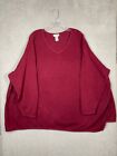 Catherines Sweater Womens Size 5X Red Knit Lightweight Open Sides Pullover