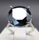 10.69cts 13.63mm Black Diamond Treated Ring AAA Grade & $7780 Retail Value