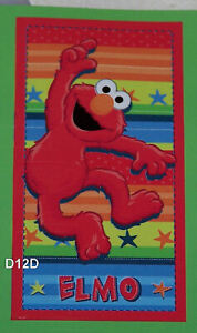 Sesame Street Elmo Stars Stripes Printed Cotton Velour Beach Towel 60x120cm New