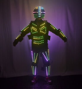 RGB LED Light Robot Costume DJ Bar Party Show Glow Light Luminous Suit