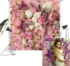 8X8Ft Rose Floral Wall Wedding Photography Backdrop Studio Pink Flowers Photo Ba