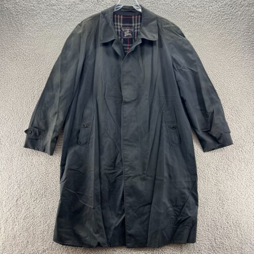 Vintage Burberry Trench Coat Mens 56R Novacheck Lined Waterproof Rain Jacket *