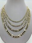 14K Solid Yellow Gold Figaro Link Chains Necklace Men’s/Women's 4mm-6mm 18