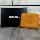 Chanel Coco’s Mark Caviar Leather CC Coin Purse Pouch Mandarin Orange