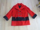 Vintage Red Black Hudson's Bay Blanket Jacket Pea-Coat