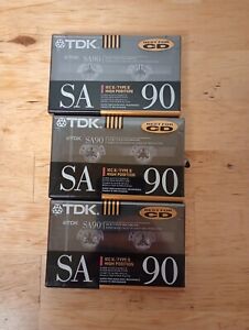 New ListingTDK SA90 Blank Cassette Tapes 90min High Bias Type II Lot Of 3