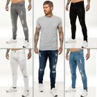 Enzo Mens Slim Fit Jeans Skinny Stretch Denim Trouser Ripped Pants All UK Sizes