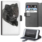 Black Pug Puppy Dog PU Leather Wallet Phone Case;Flip Case;Cover