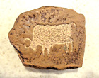 New ListingVintage Cave Man Bison Buffalo On Ceramic/Stone Refrigerator Magnet
