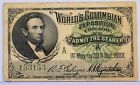 New Listing1893 World's Columbian Exposition Lincoln A Admission Ticket-Chicago World Fair