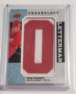Bob Probert Chronology Letterman 'O' /35 Card Detroit Red Wings