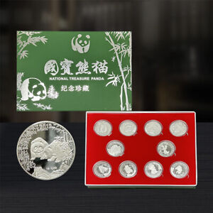 Collection of 10 National Treasure Panda Commemorative Medals