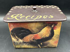Vintage Country Farmhouse Wooden Rooster Recipe Box Maude Risher Ciardi painting