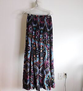 FREE PEOPLE Floral Print BOHO Pull On Maxi Skirt  Size XS