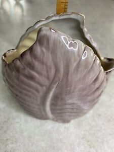 Vintage Stangl Vase Pottery Terra Rose Leaf Light Purple/Brown Stamped 3442
