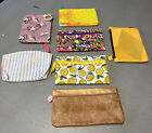 Lot of 7 IPSY Makeup Cosmetic Zipper Bags, Bags Only, Various Patterns, EUC