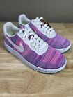 Women's Nike Air Force 1 Low Crater Flyknit Fuchsia Pink White DC7273-500 Size 6