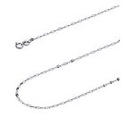 Wellingsale 14k White Gold Solid 1.7mm Twisted Mirror Chain Necklace