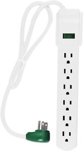 Power Strip Surge Protec Multi Electrical Outlet 2.5 FT Extension Cord Flat Plug