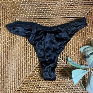 Vintage Black Thong Panties As Found Size Small 5/6