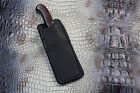 Custom Handmade Black Leather Fixed Blade Pocket Knife Sheath. Sheath Only